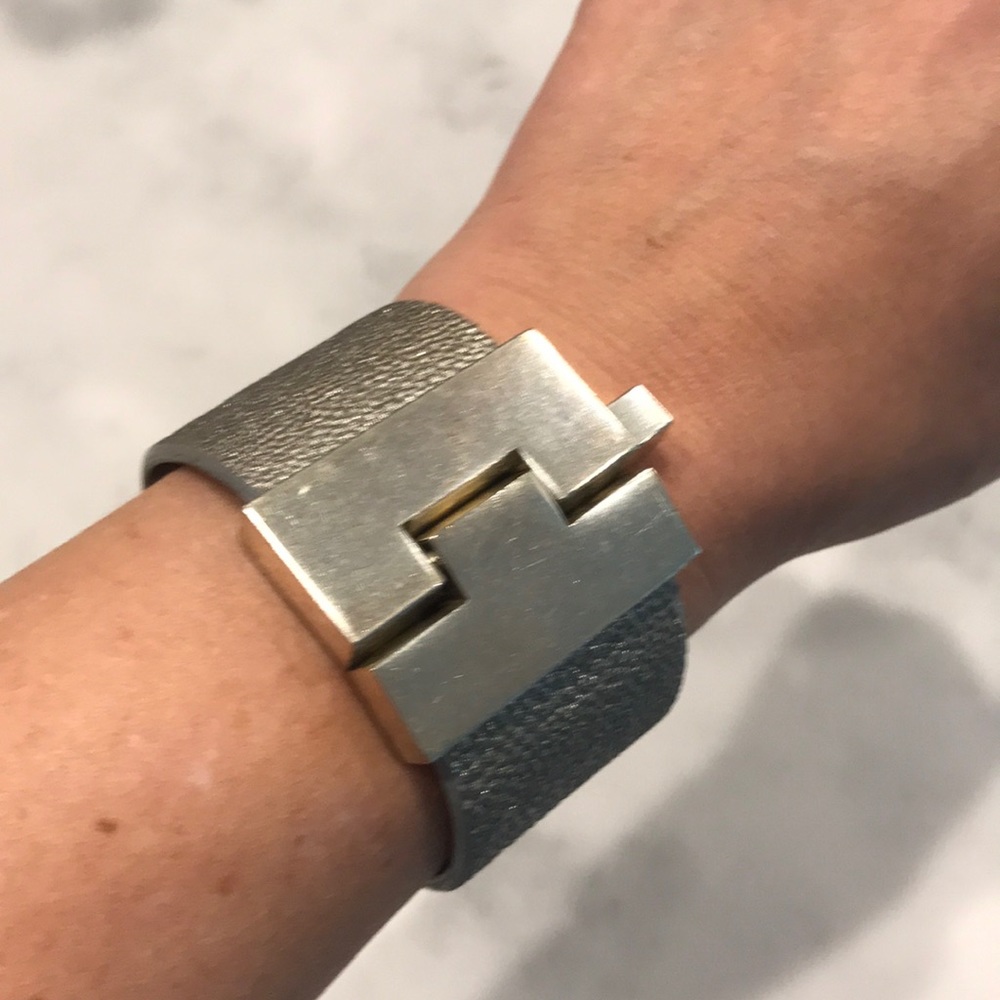 Silver Genuine Stingray Cuff Bracelet